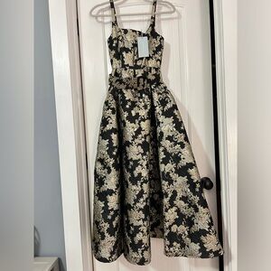 Jacquard A-line Midi Dress